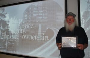 Randall Receiving his company service award for 50 years